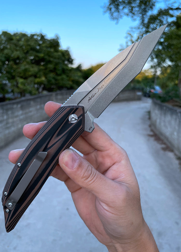 3.8 Inch Outdoor Survival Tactical Folding Pocket Knives, DC53 Steel, G10 Handle