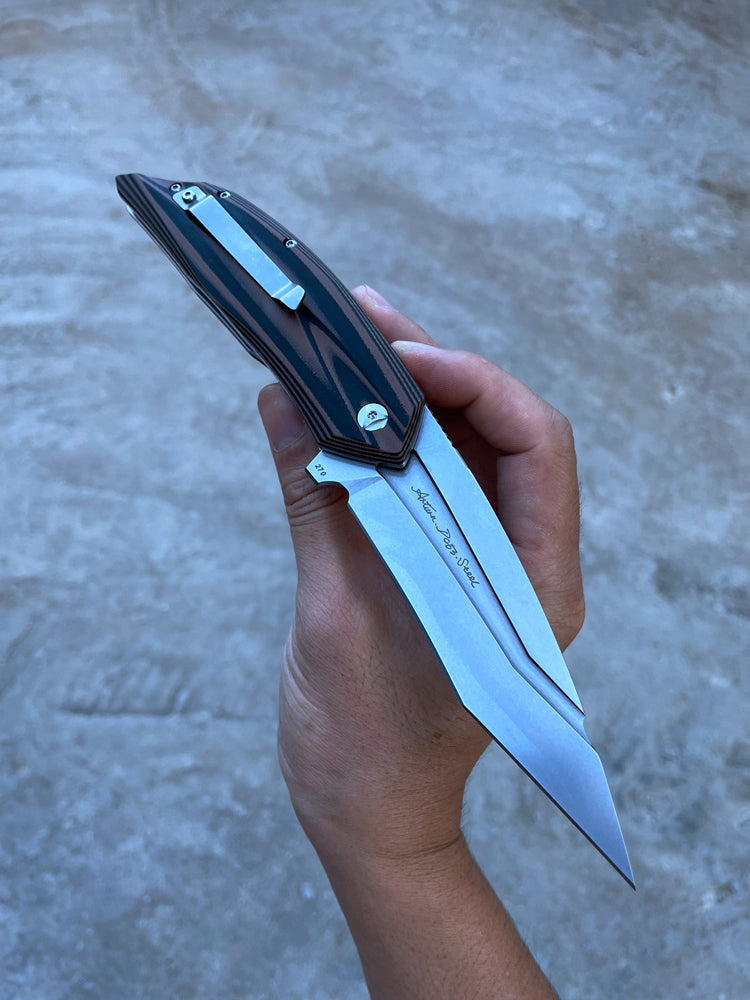 3.8 Inch Outdoor Survival Tactical Folding Pocket Knives, DC53 Steel, G10 Handle
