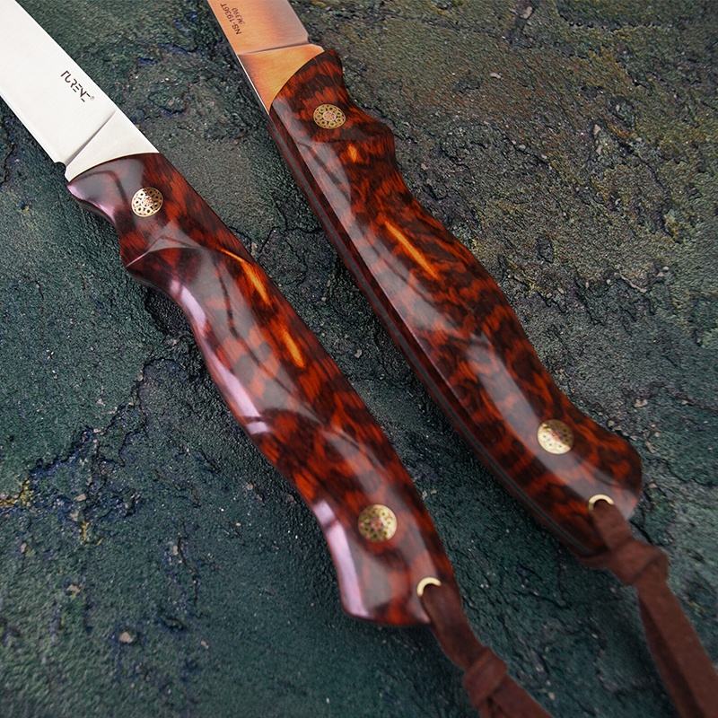 3.43Inch Full Tang Fixed Blade Knife,M390 Steel Blade,Snakewood Handle