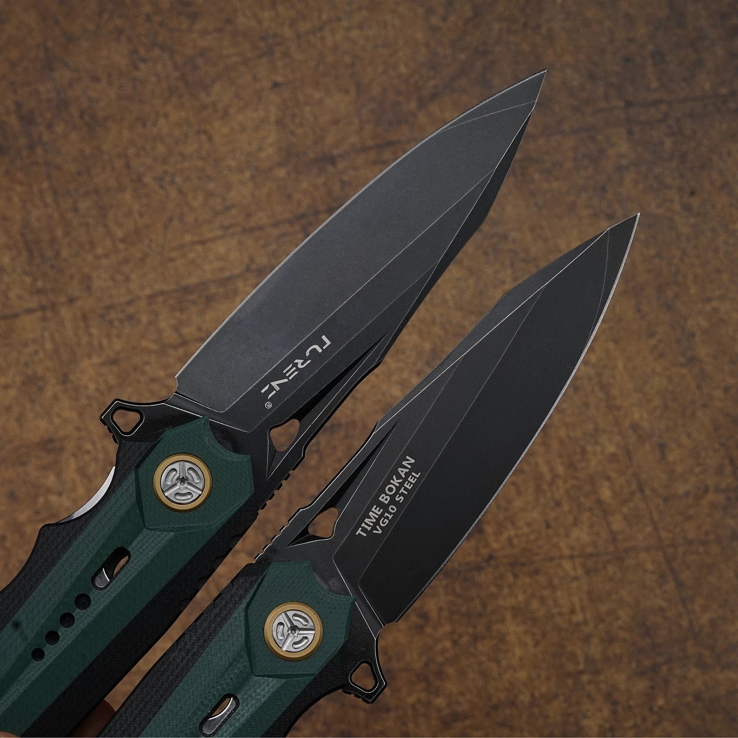 Time Boken 3.7 inch Outdoor Folding Pocket Knife, VG10 Steel Black Blade, G10 handle