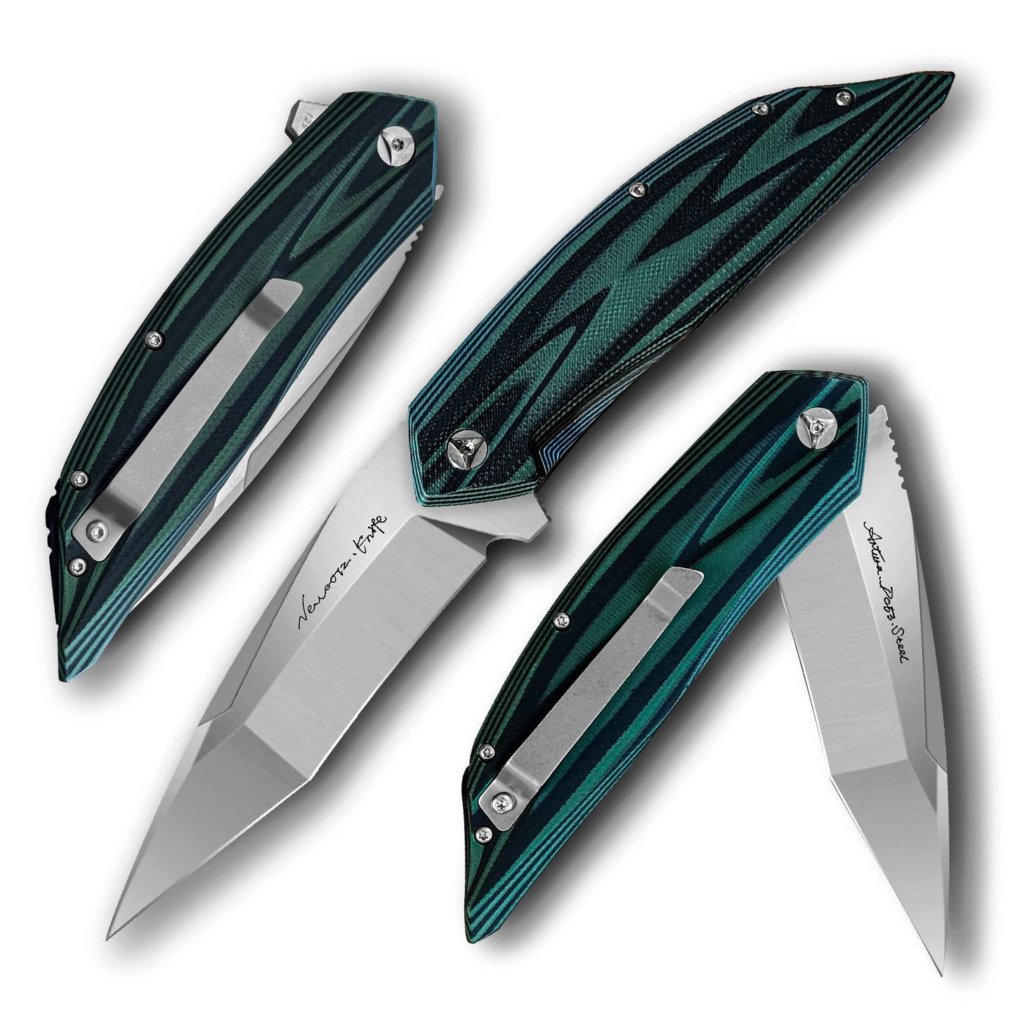 3.8 Inch Outdoor Survival Tactical Folding Pocket Knives, DC53 Steel, G10 Handle
