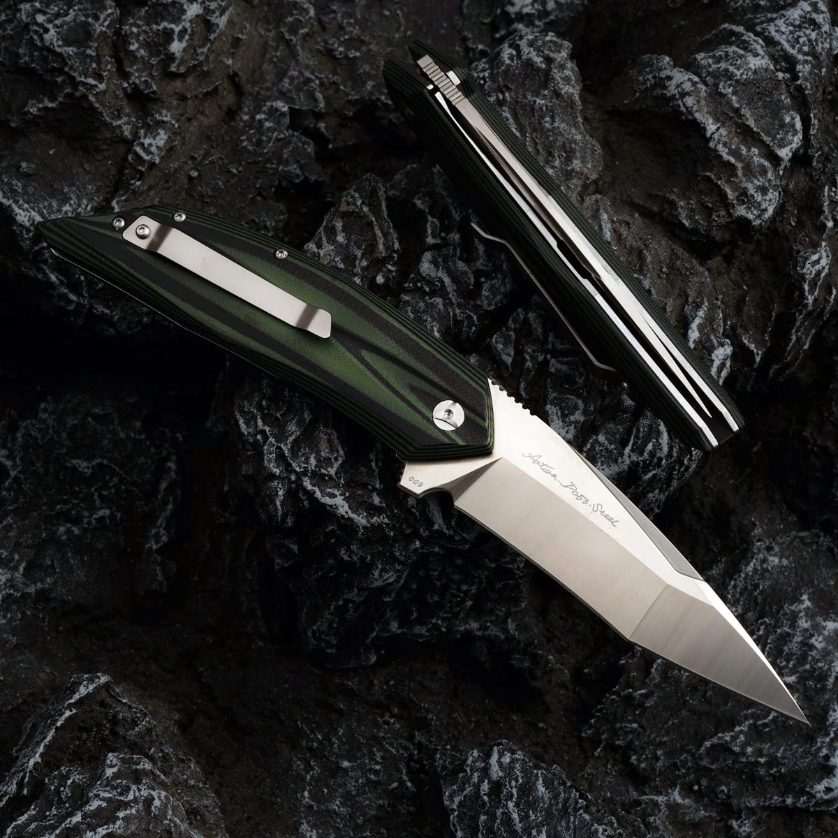 3.8 Inch Outdoor Survival Tactical Folding Pocket Knives, DC53 Steel, G10 Handle