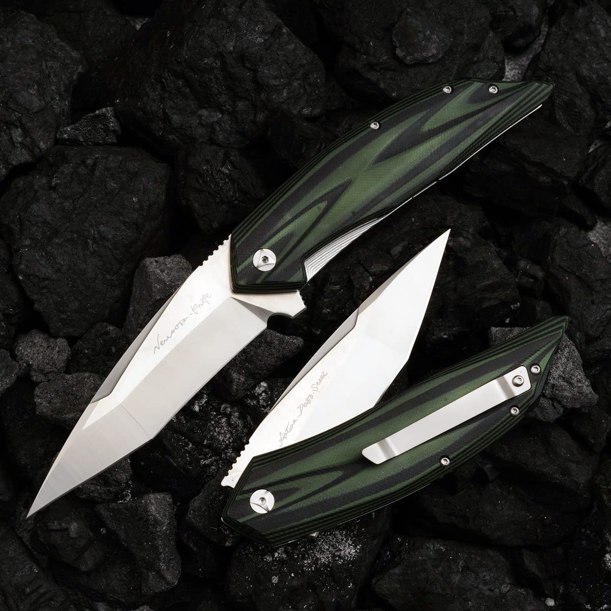 3.8 Inch Outdoor Survival Tactical Folding Pocket Knives, DC53 Steel, G10 Handle