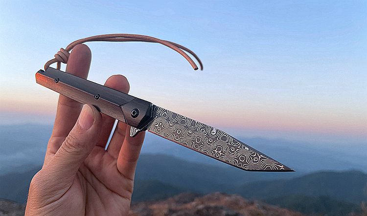 2.6 Inch Japanese Folding Blade Knife,VG10 Damascus Steel,Ebony Handle