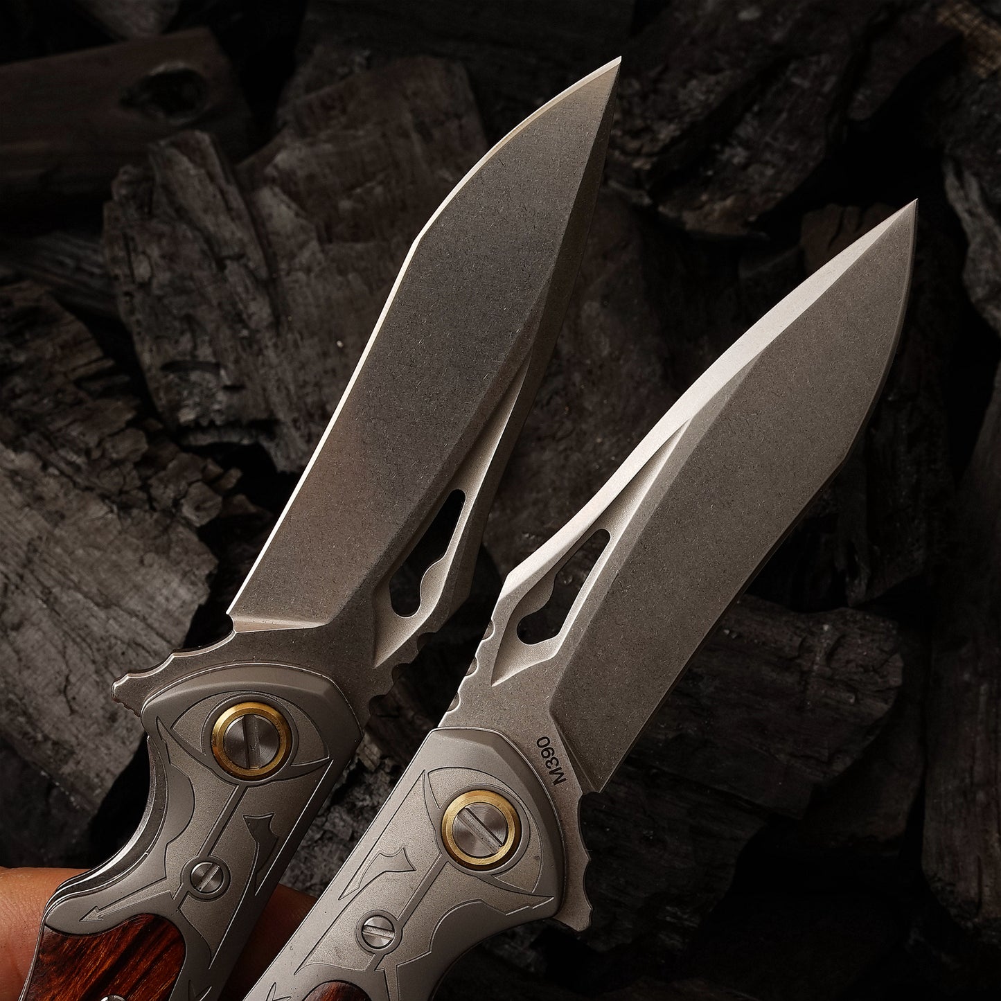 3.35 Inch Folding Pocket Knife,M390 Powder Steel Blade,American Desert Ironwood Handle