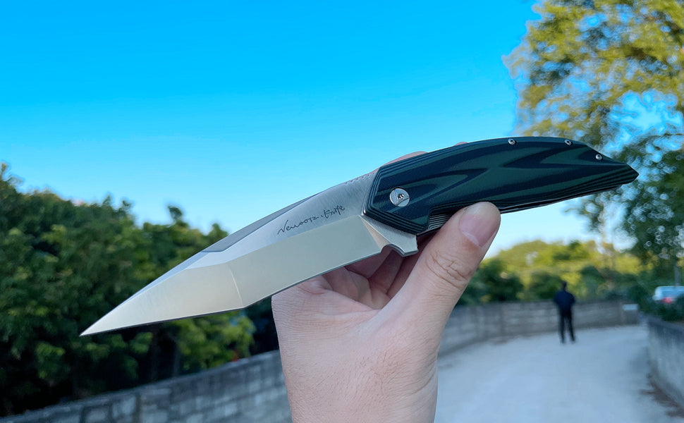3.8 Inch Outdoor Survival Tactical Folding Pocket Knives, DC53 Steel, G10 Handle