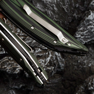 3.8 Inch Outdoor Survival Tactical Folding Pocket Knives, DC53 Steel, G10 Handle