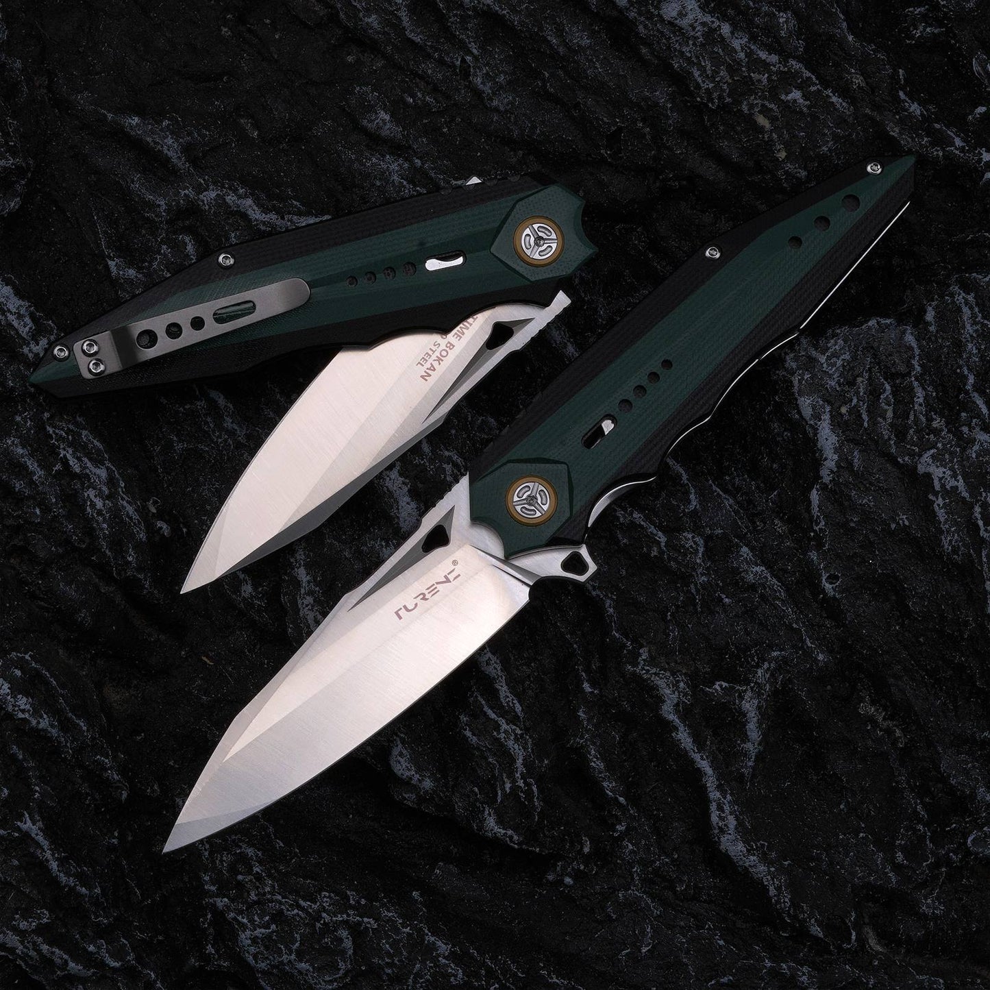 Time Boken 3.7 Inch Outdoors Folding Pocket Knife, VG10 Steel White Blade, G10 Handle