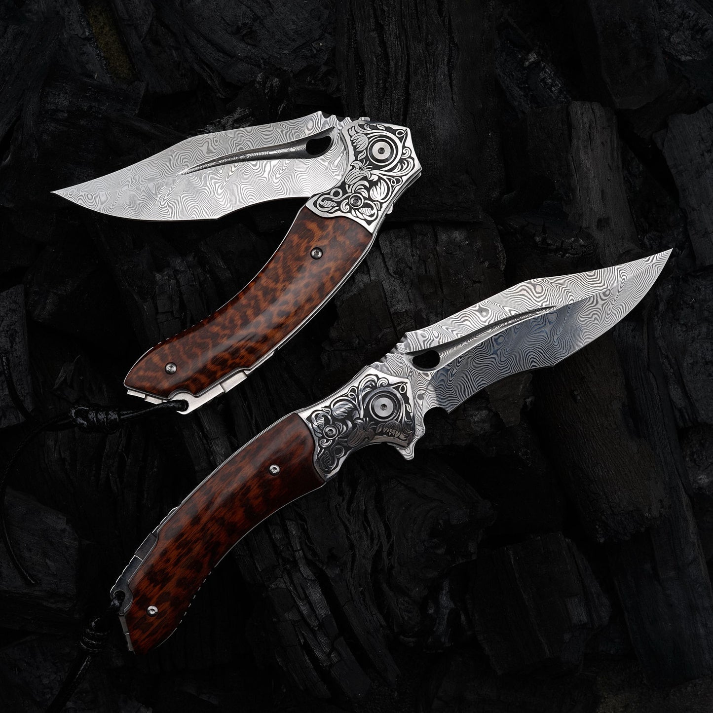 3.74 Inch Handmade Japanese Folding Knife, VG10 Damascus Steel ,Liner Lock, Maple Handle