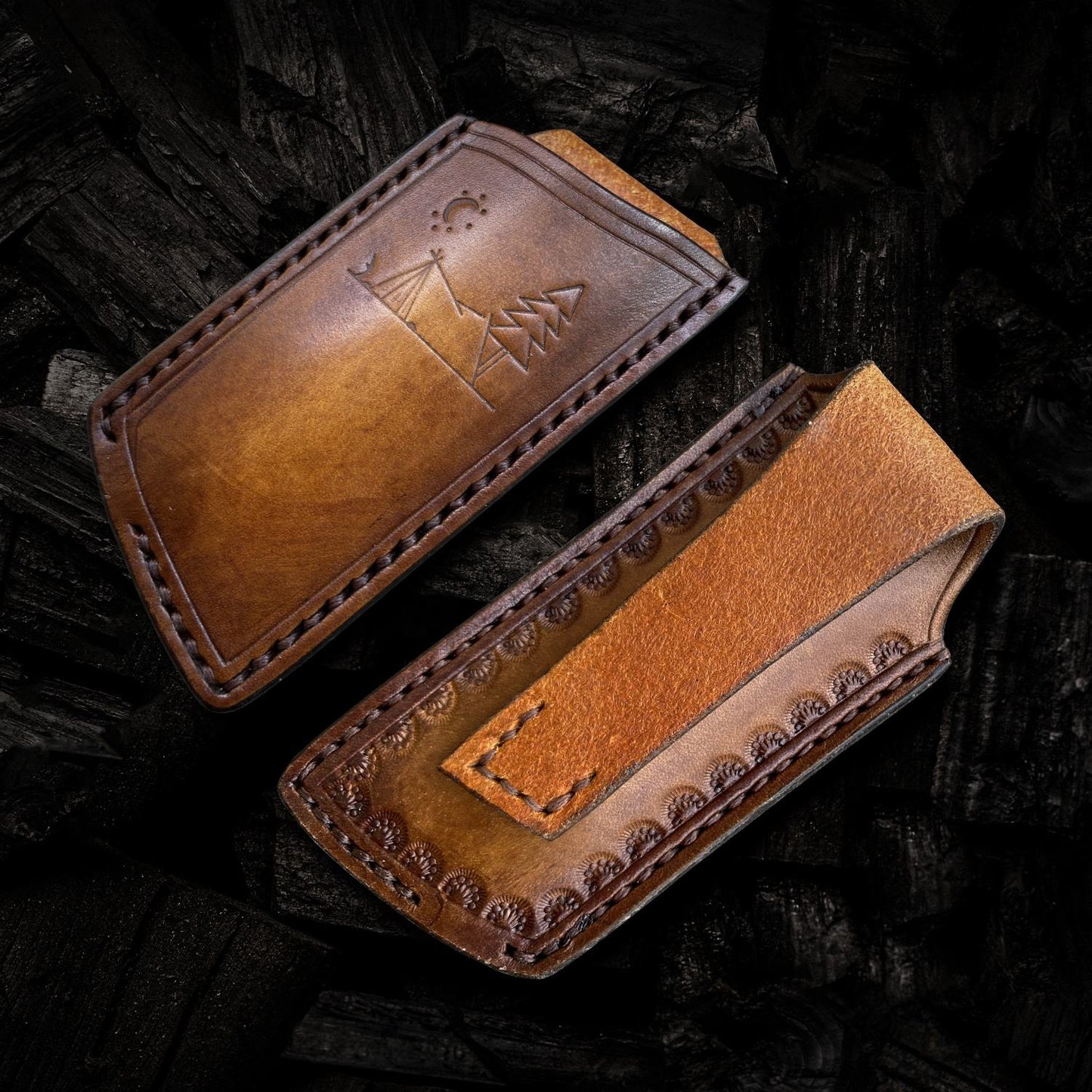 3.1 inch Handmade EDC Pocket Knife, Damascus Steel Blade, Rosewood Wooden Handle