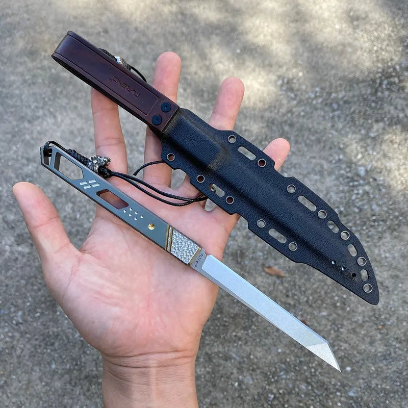 3.9 Inch Camping Outdoors Fixed Blade Knife,M390 Steel Blade,Titanium Handle
