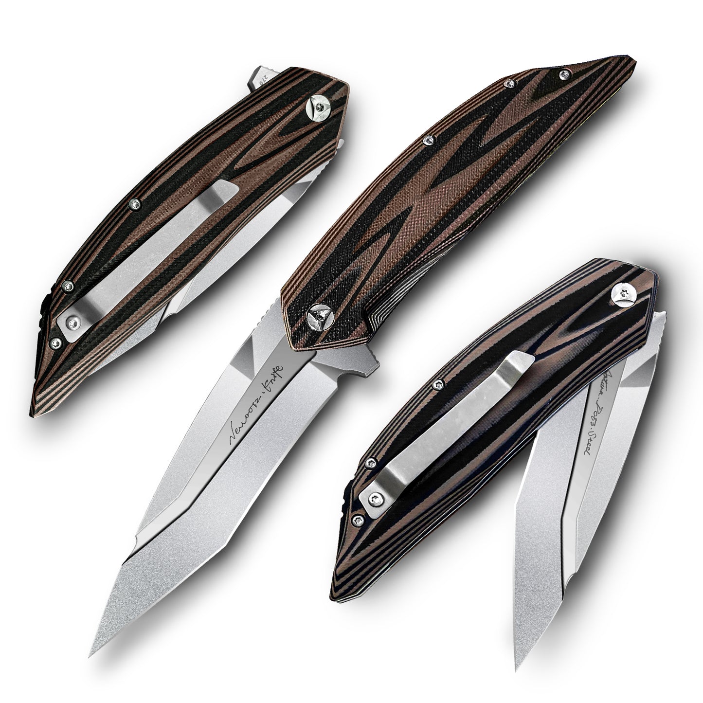 3.8 Inch Outdoor Survival Tactical Folding Pocket Knives, DC53 Steel, G10 Handle