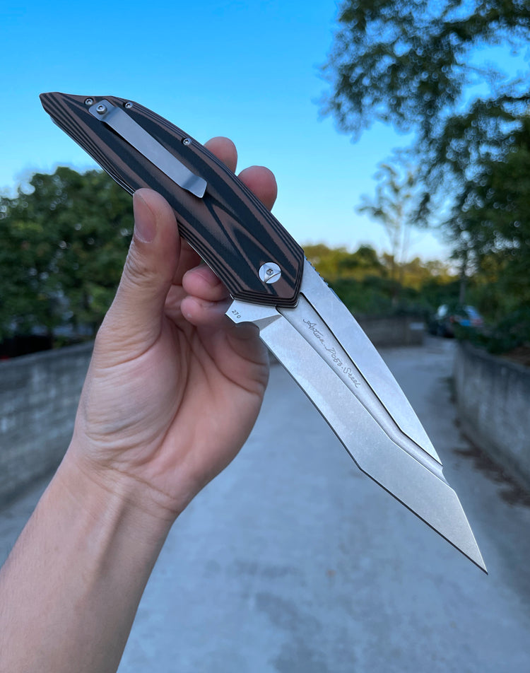 3.8 Inch Outdoor Survival Tactical  Folding Pocket Knives, DC53 Steel, G10 Handle