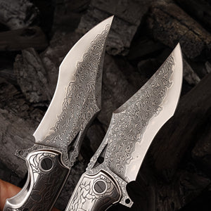 4.13 Inch Japanese Pocket Folding Knives,67 Layers Damascus Steel, Bone Handle