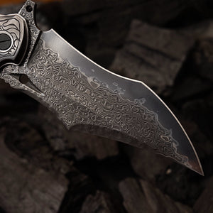 4.13 Inch Japanese Pocket Folding Knives,67 Layers Damascus Steel, Bone Handle