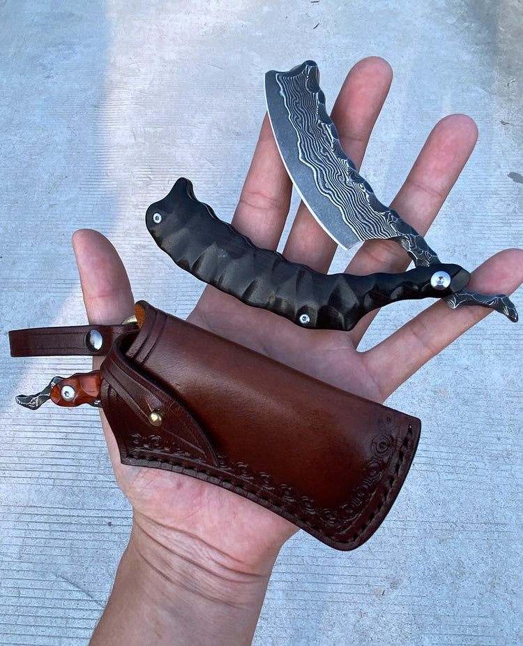 3 in Japanese Shaving Grooming Folding Pocket Knife,67 Layers Damascus Steel,Rosewood Handle